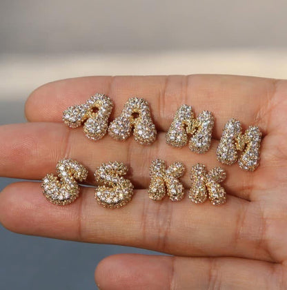 Rhinestone letter earring