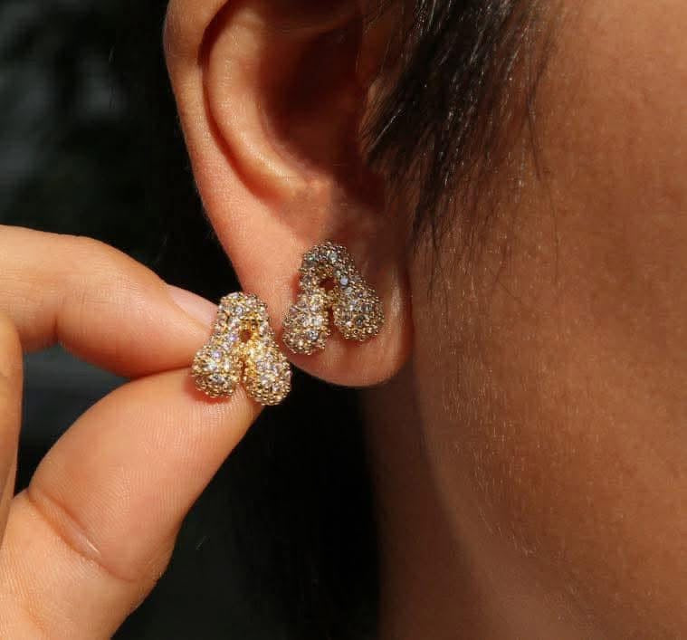 Rhinestone letter earring