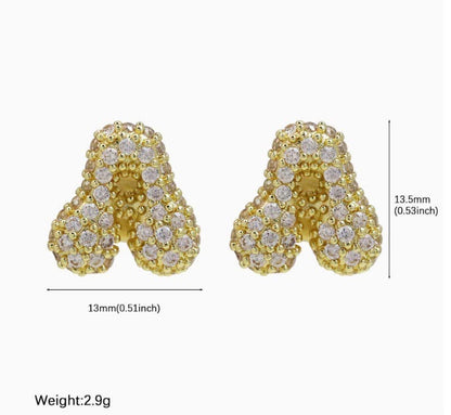 Rhinestone letter earring