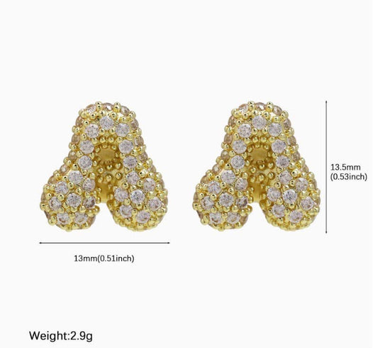 Rhinestone letter earring