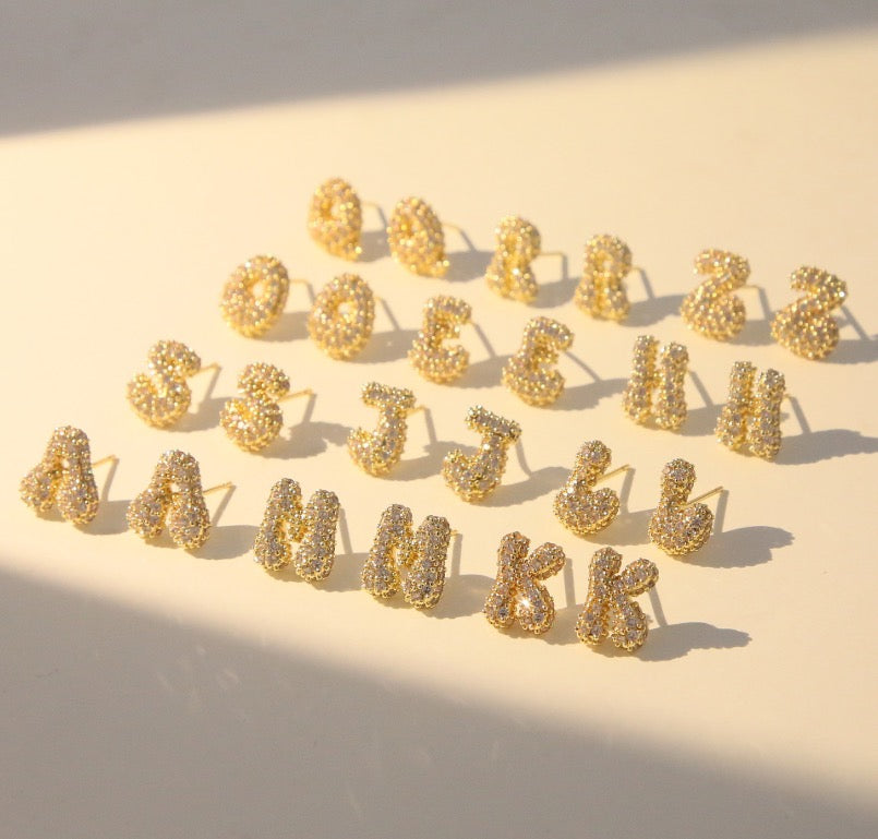 Rhinestone letter earring
