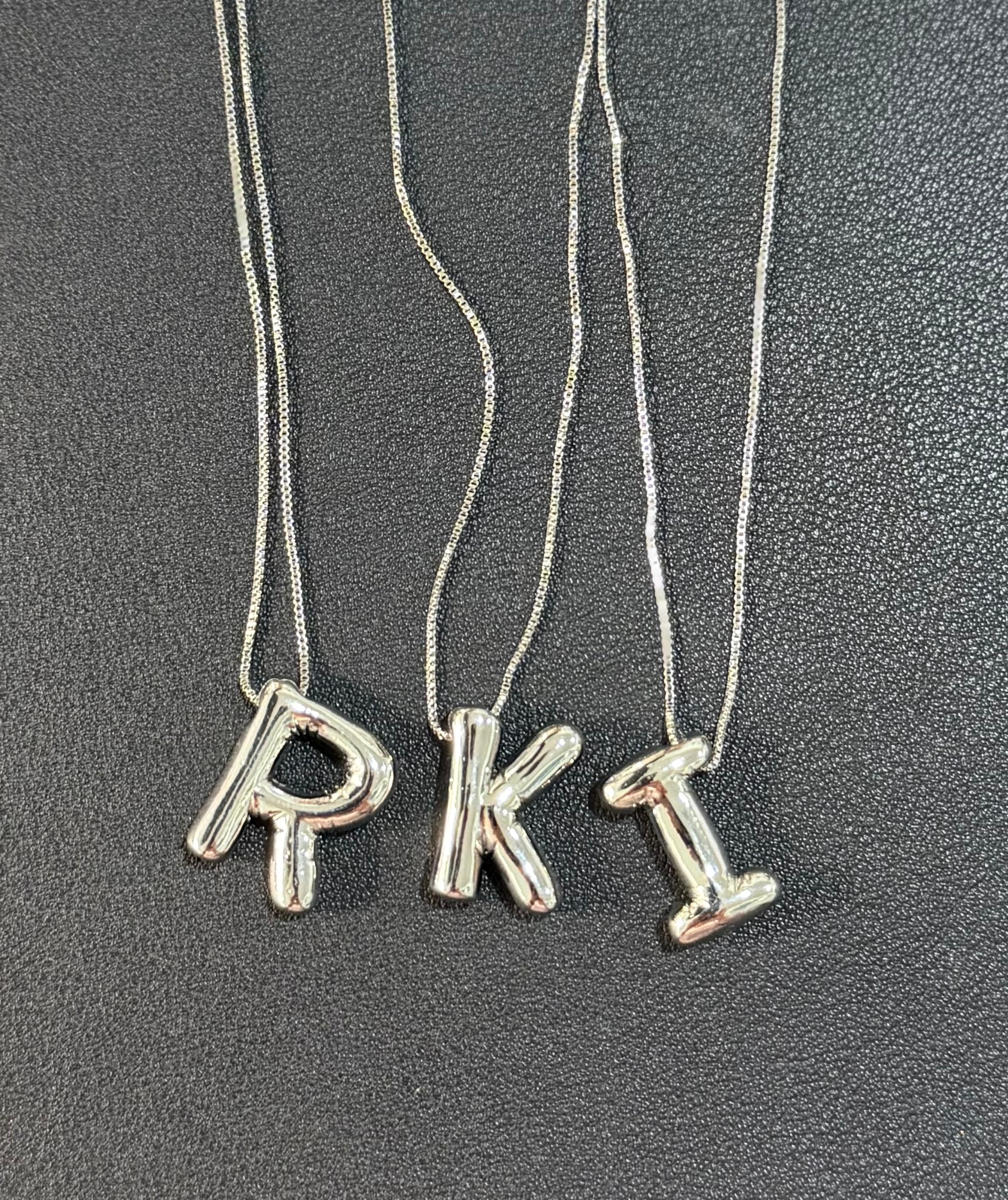 Silver Block letter necklaces