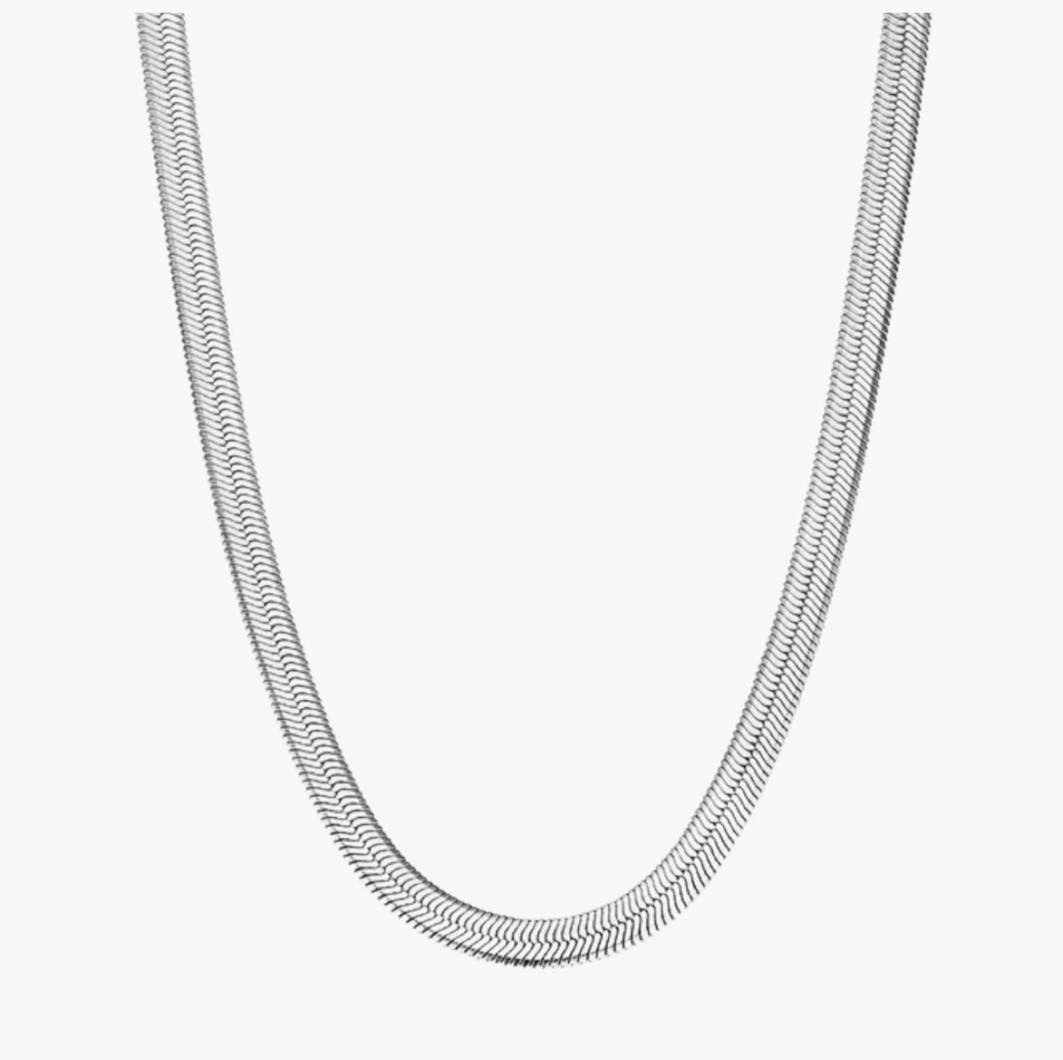 Silver Herringbone Necklace