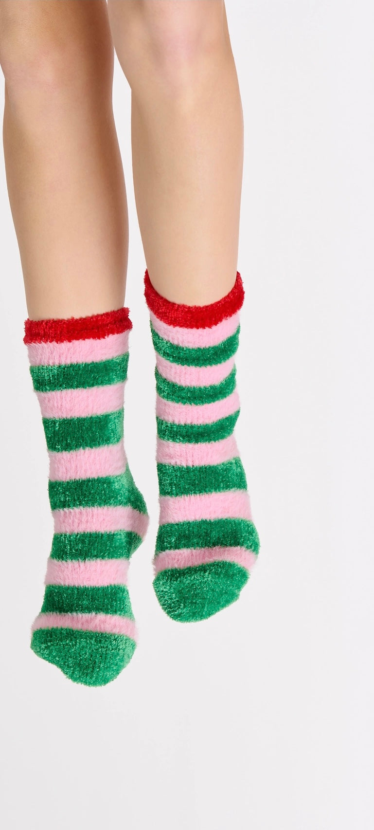 Candy Cane Cozy Socks