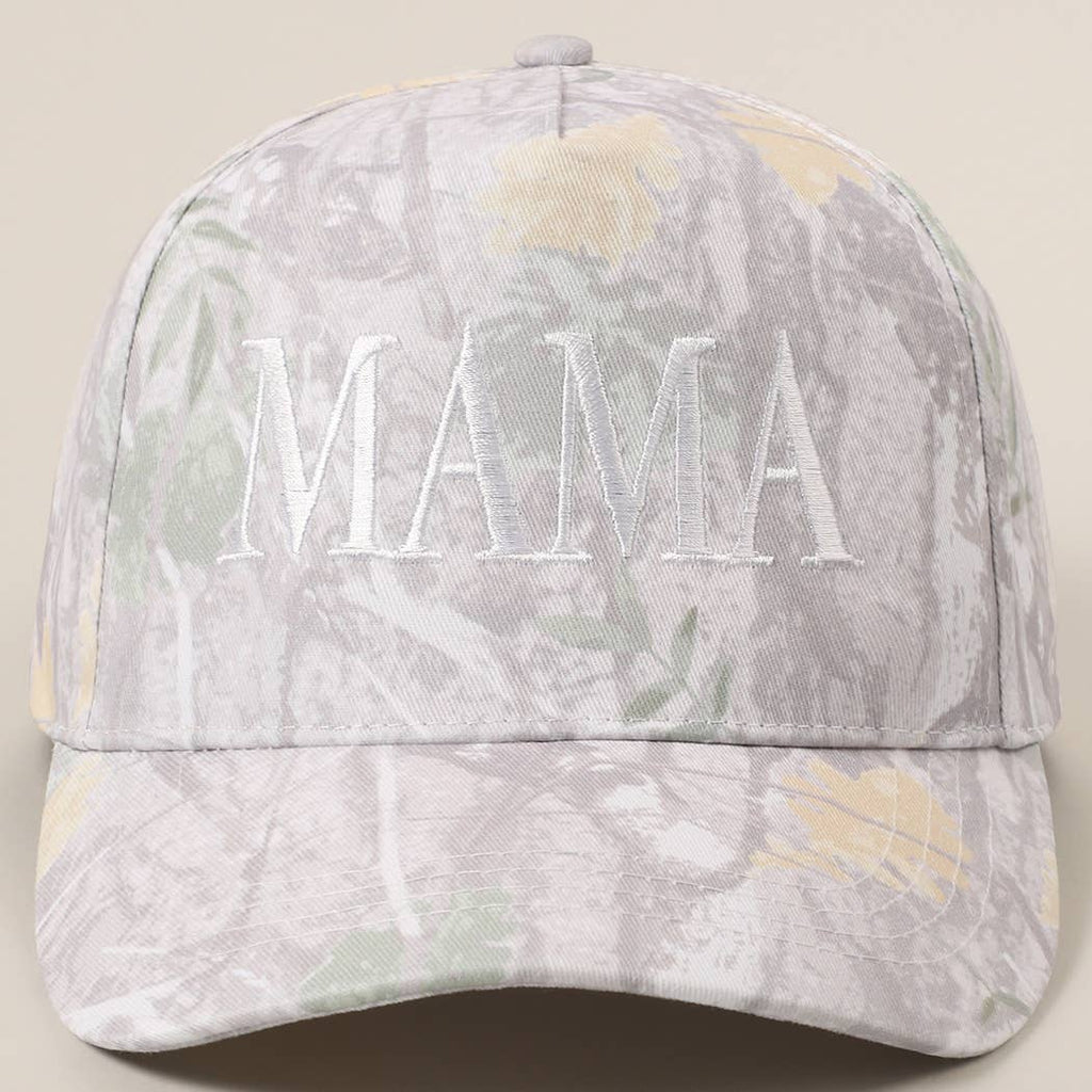 MAMA Letter Embroidery Nature Camo Trucker Hat