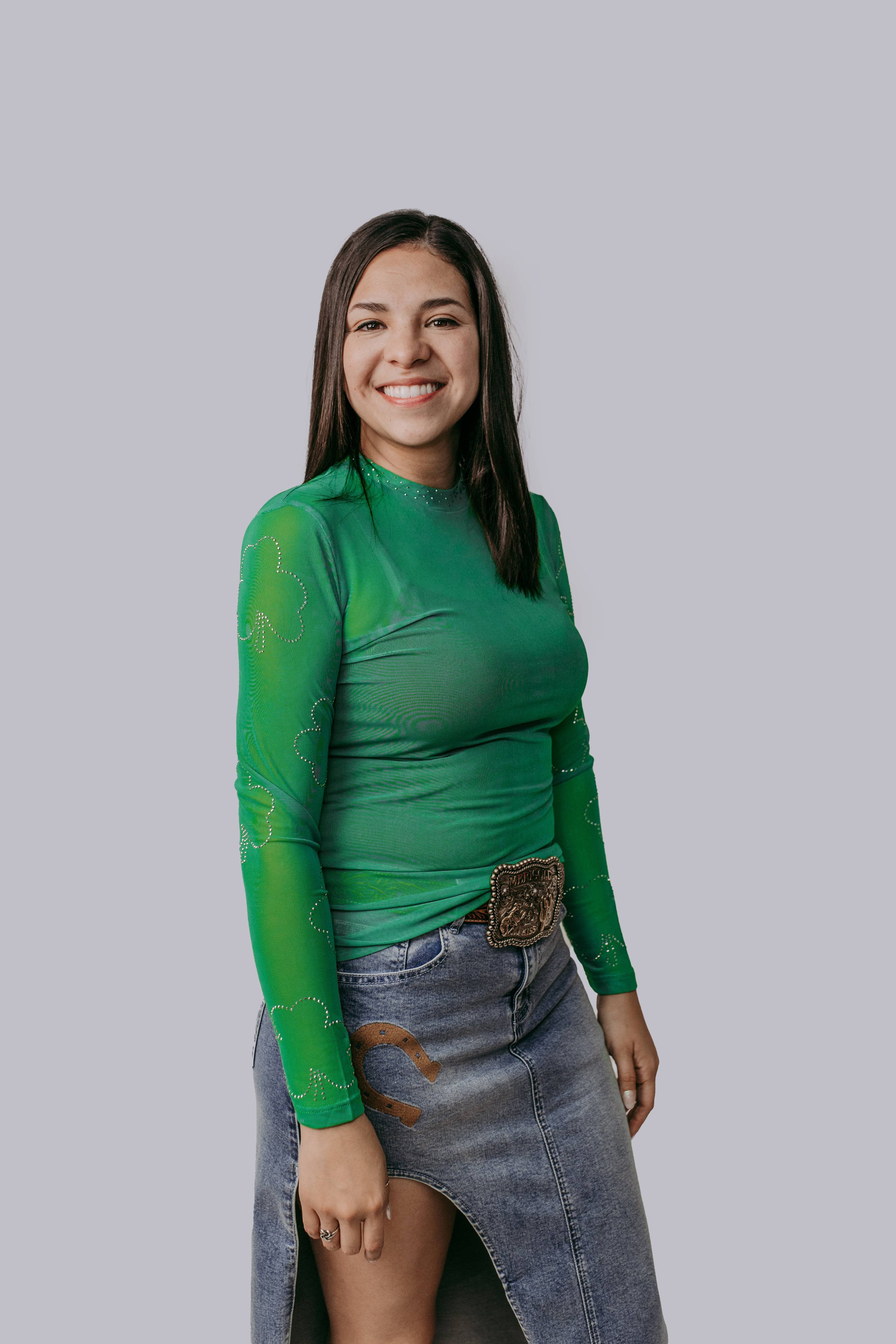 Lucky Rhinestones Mesh Top