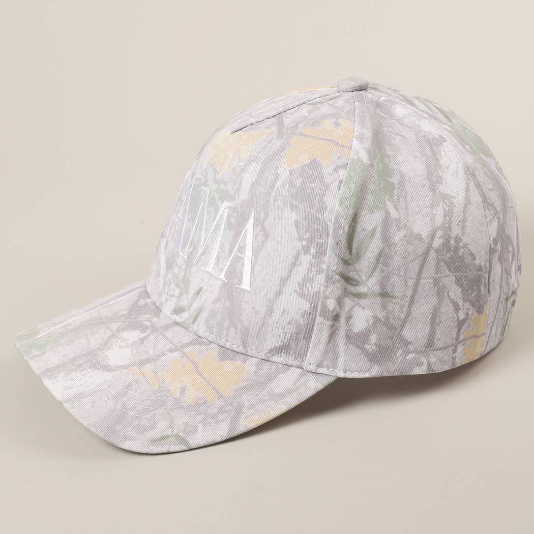 MAMA Letter Embroidery Nature Camo Trucker Hat