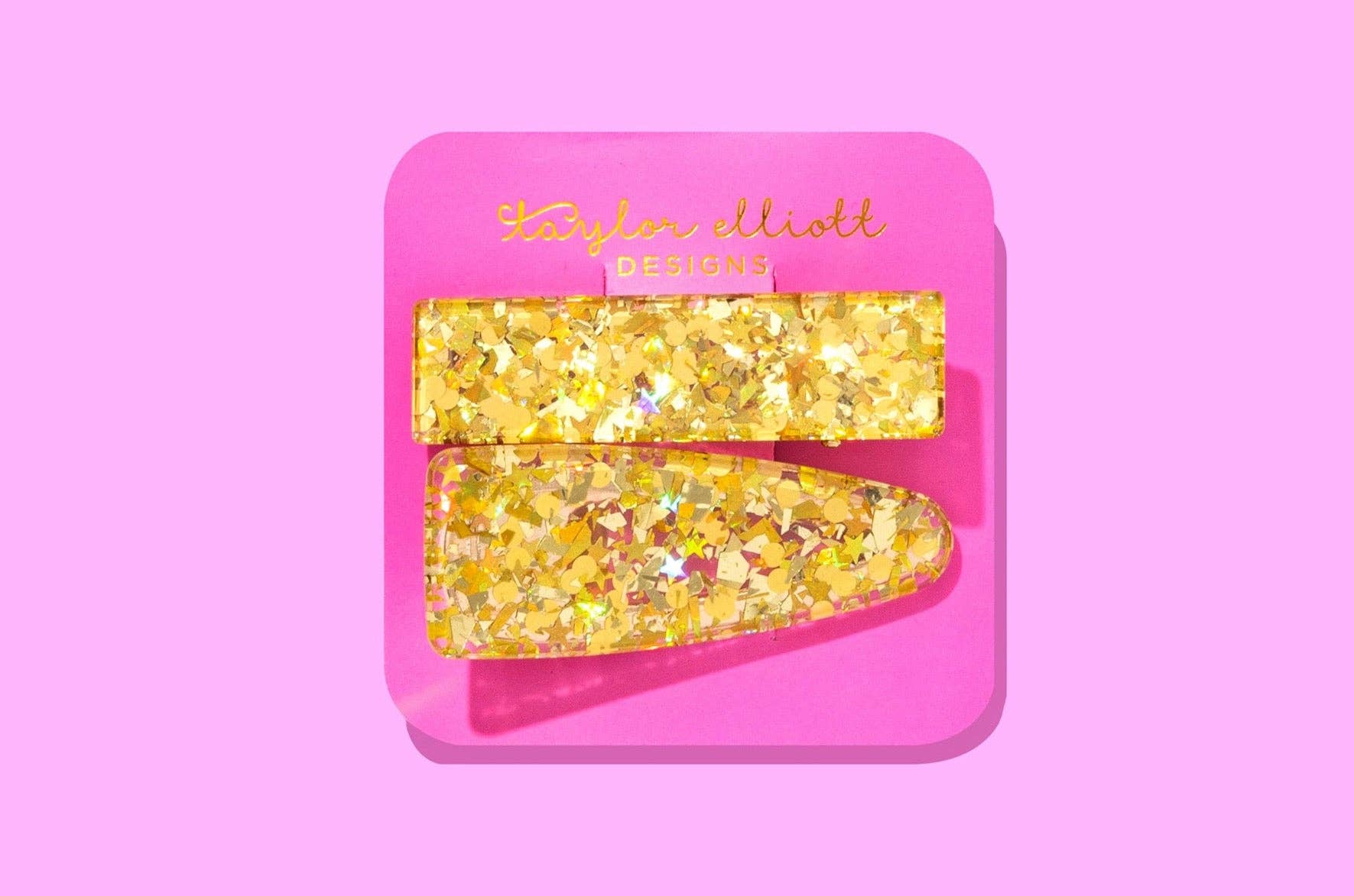 Gold Confetti Hair Clip Set