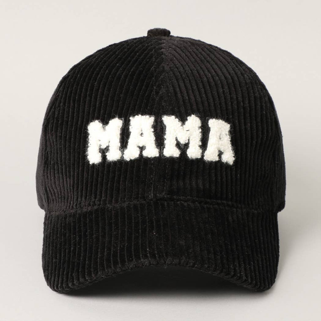 MAMA Embroidered Corduroy Hat