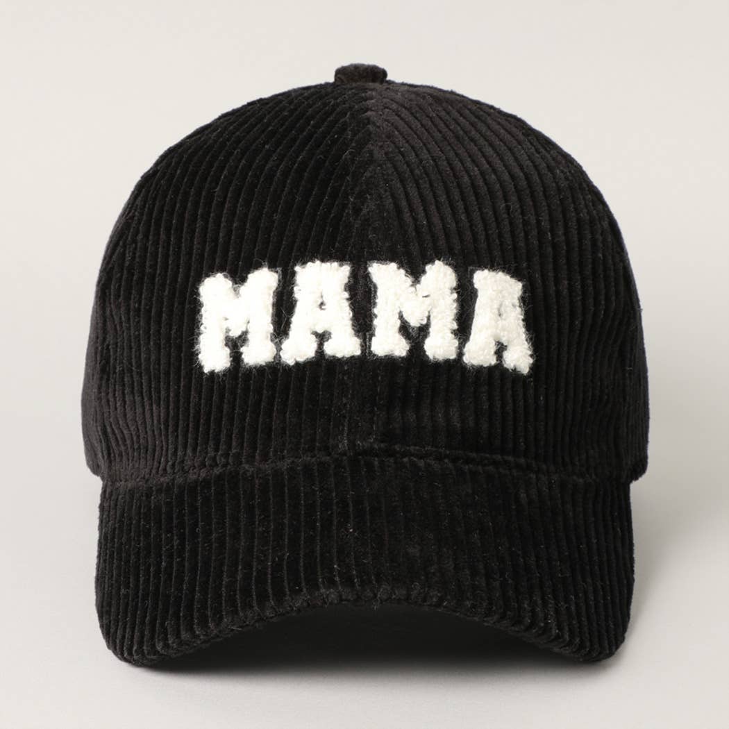 MAMA Embroidered Corduroy Hat