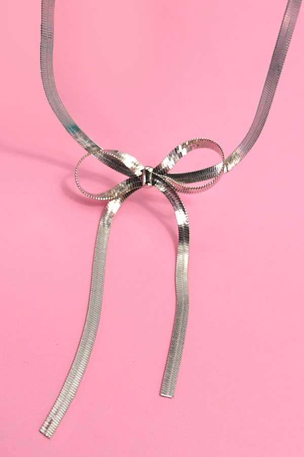 Herringbone Bow necklace