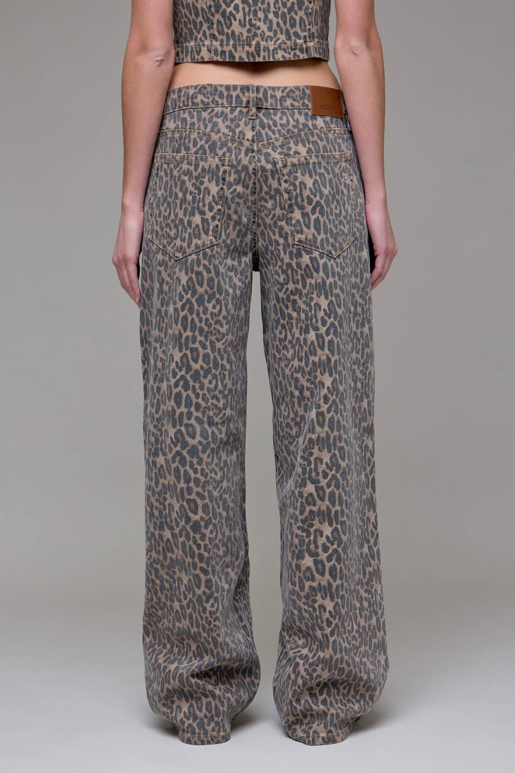 Cheetah Print Low Slung Baggy Jeans