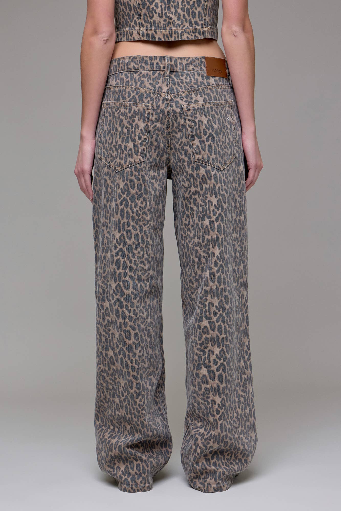 Cheetah Print Low Slung Baggy Jeans