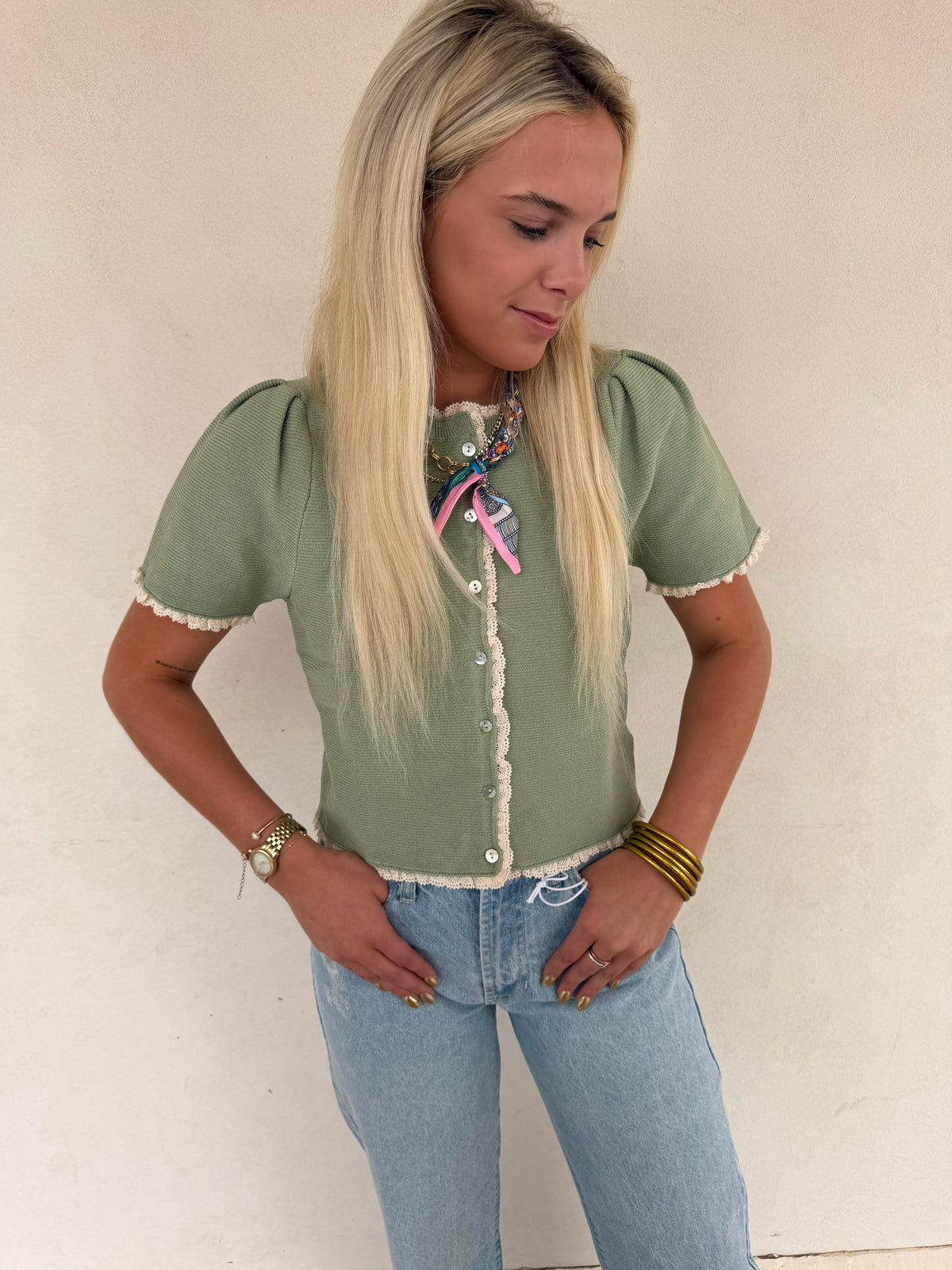 Matcha Lace Top
