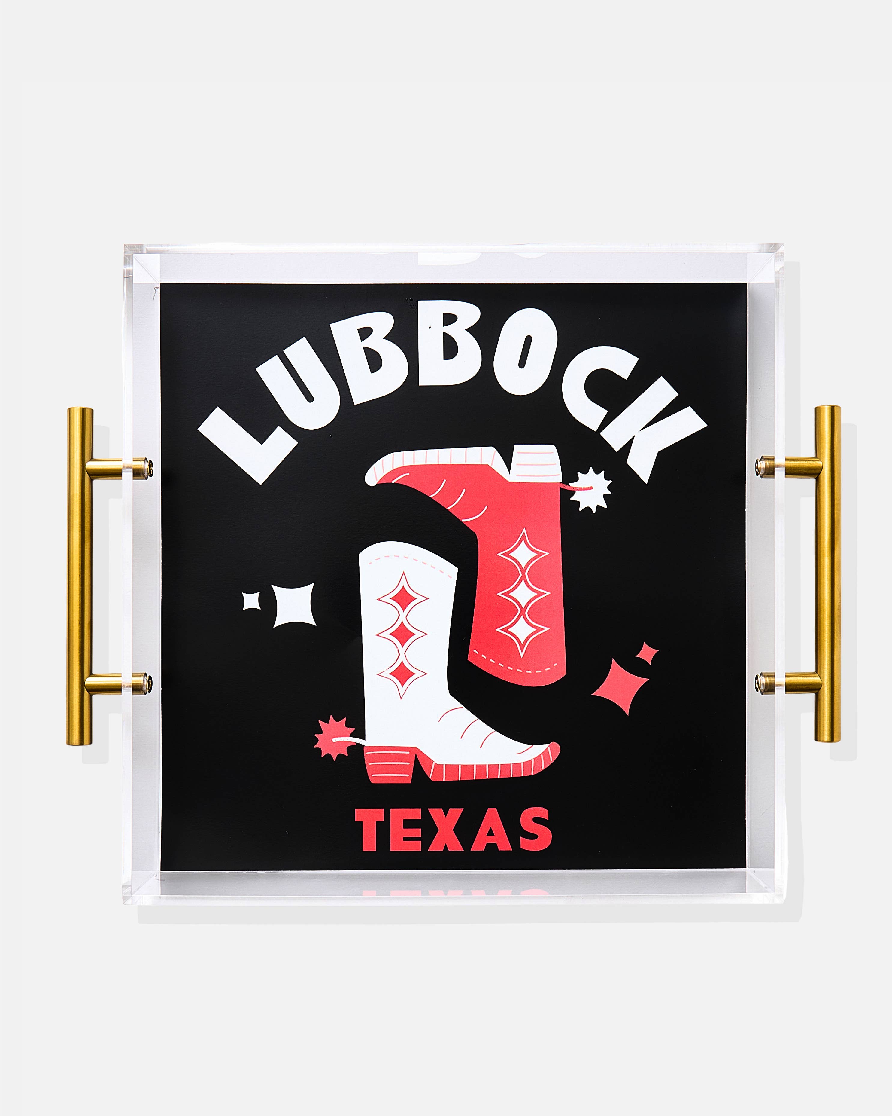 Lubbock | Large Acrylic Tray With Gold Handles