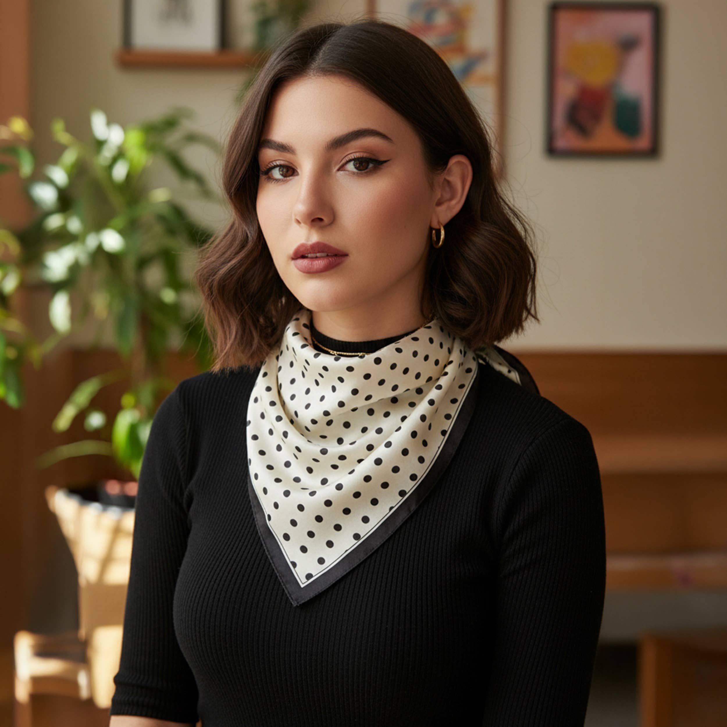 Polka Dot Bandana Scarf