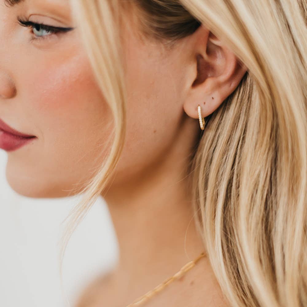 Petra U Hoop Diamond Earrings - WATERPROOF