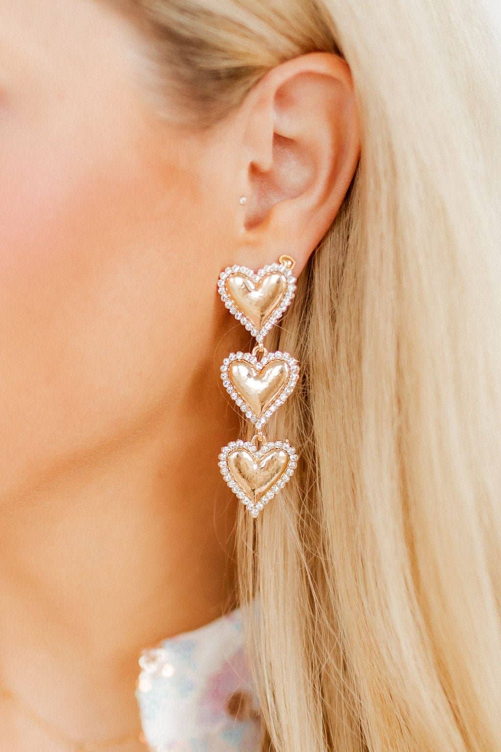 Layla heart drop earrings