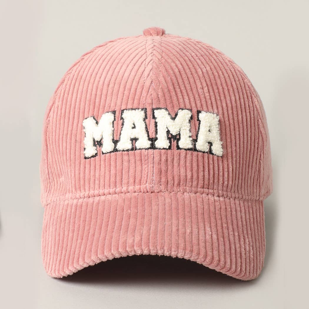 MAMA Embroidered Corduroy Hat