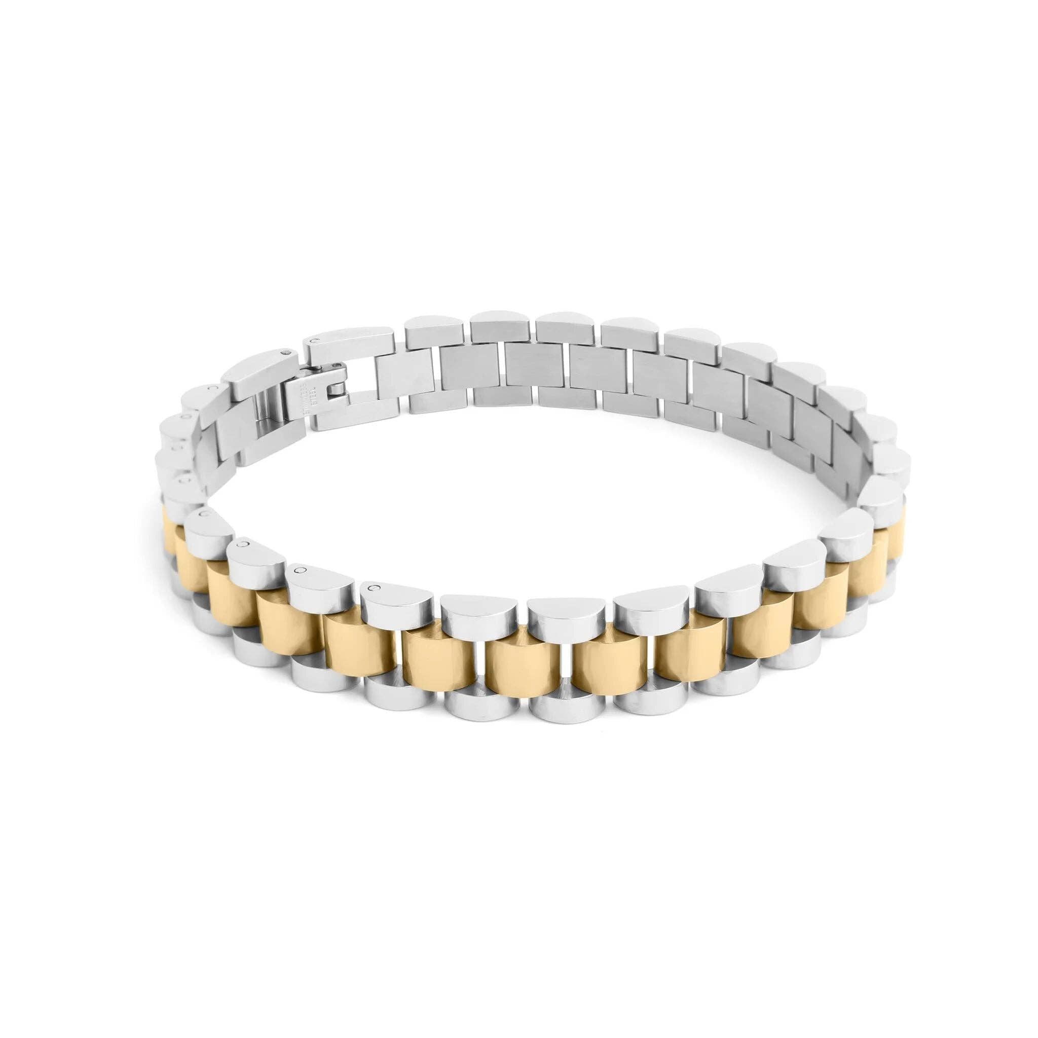 Two Tone Watch Band Bracelet
