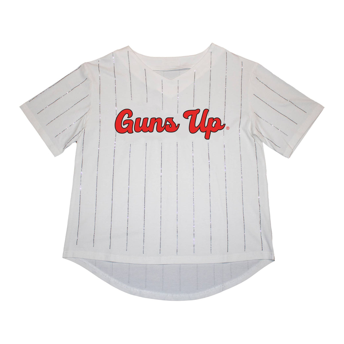 Rhinestone Striped Jersey Tee- Collegiate Licensed
