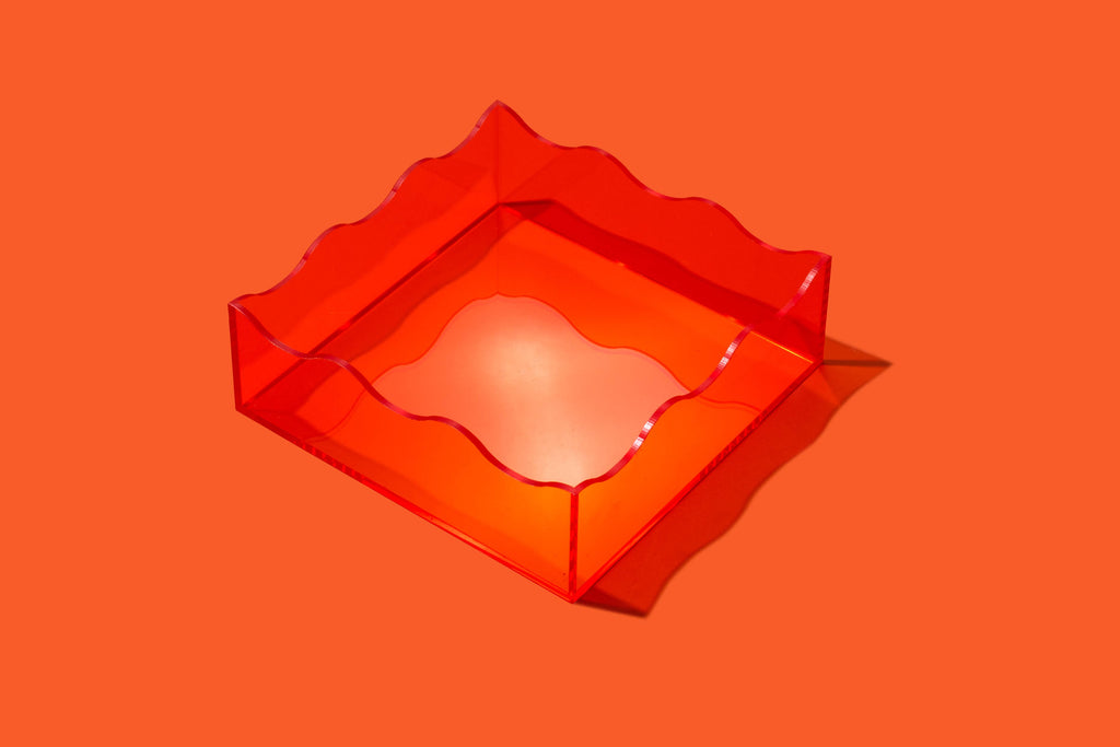 Orange Glow Wavy Tray