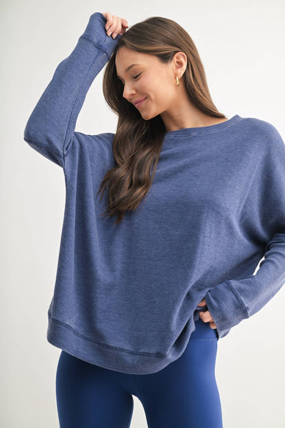 Waffle Ribbed Pullover