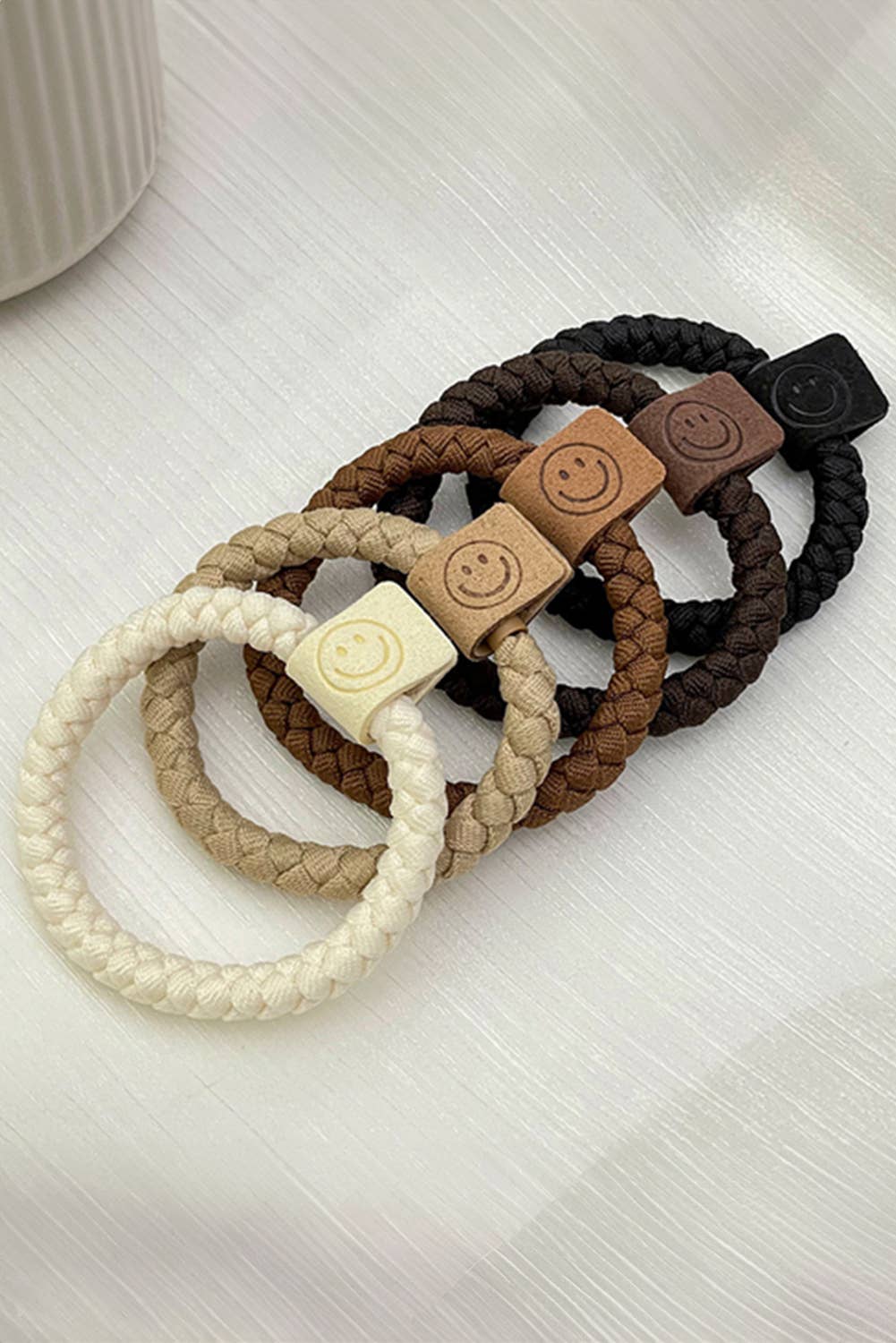 Smile Face Braided Hair Ties