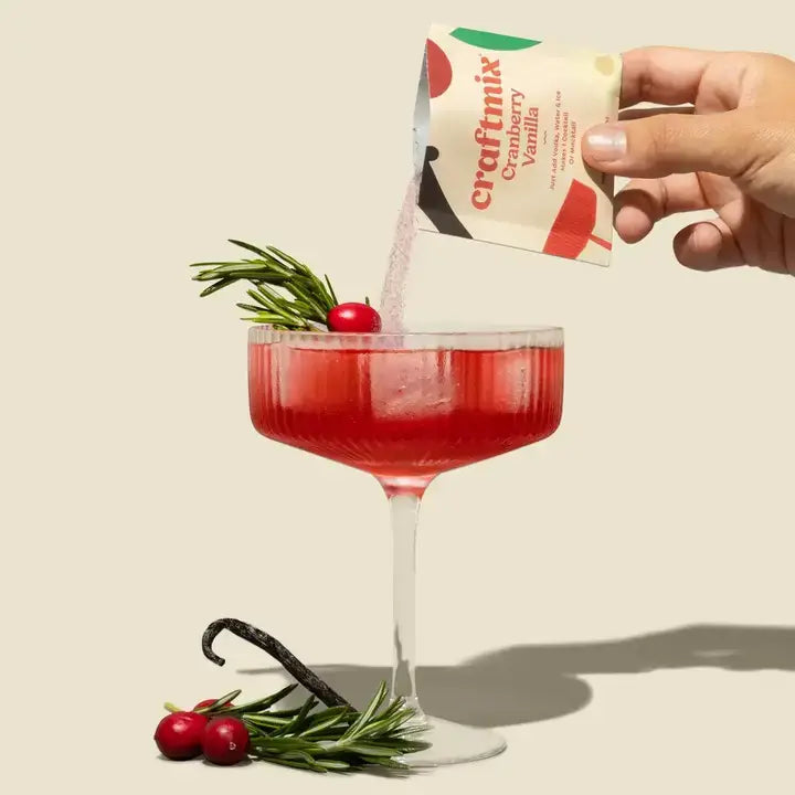 Cranberry Vanilla Cocktail / Mocktail Mixer - Single Packs