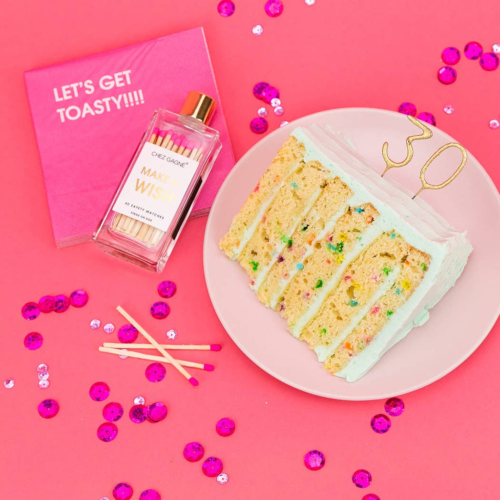Make A Wish - Birthday Glass Bottle Safety Matches