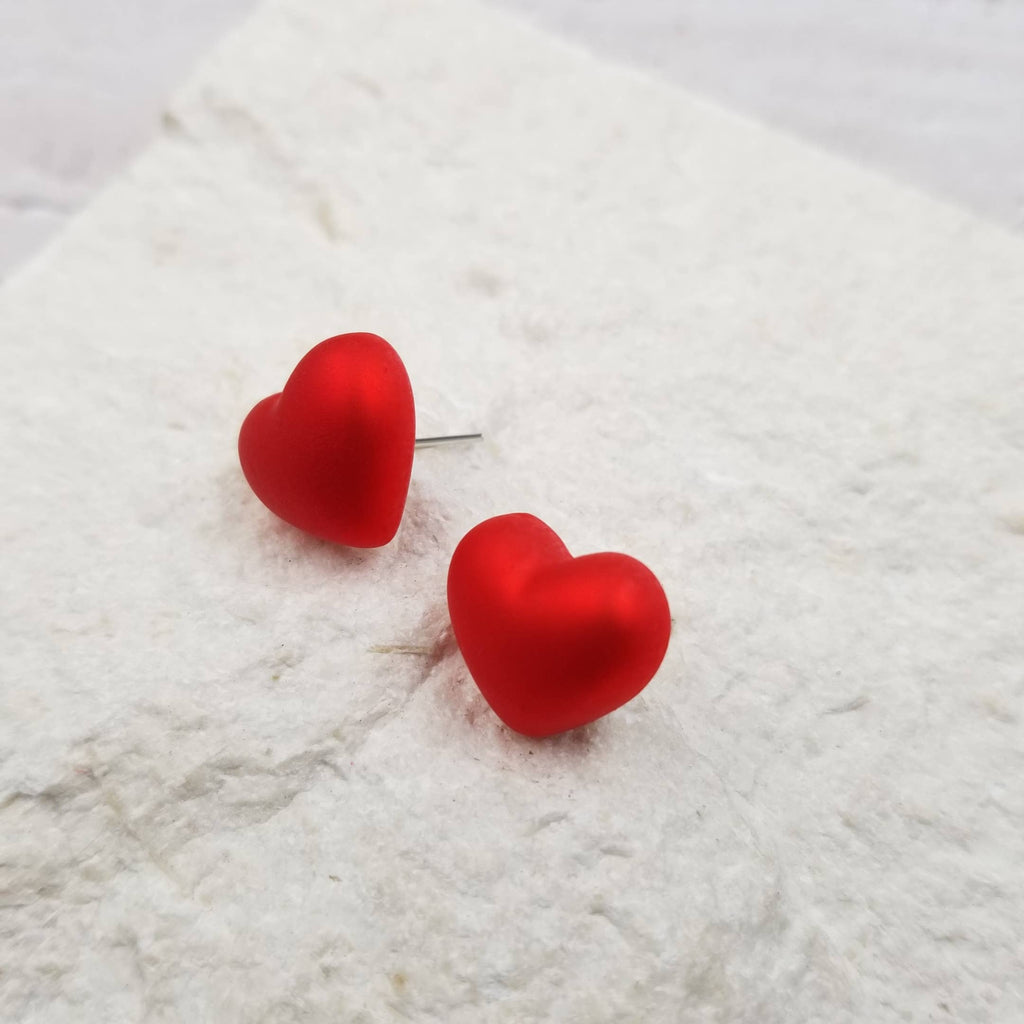 Little Red Heart Earrings